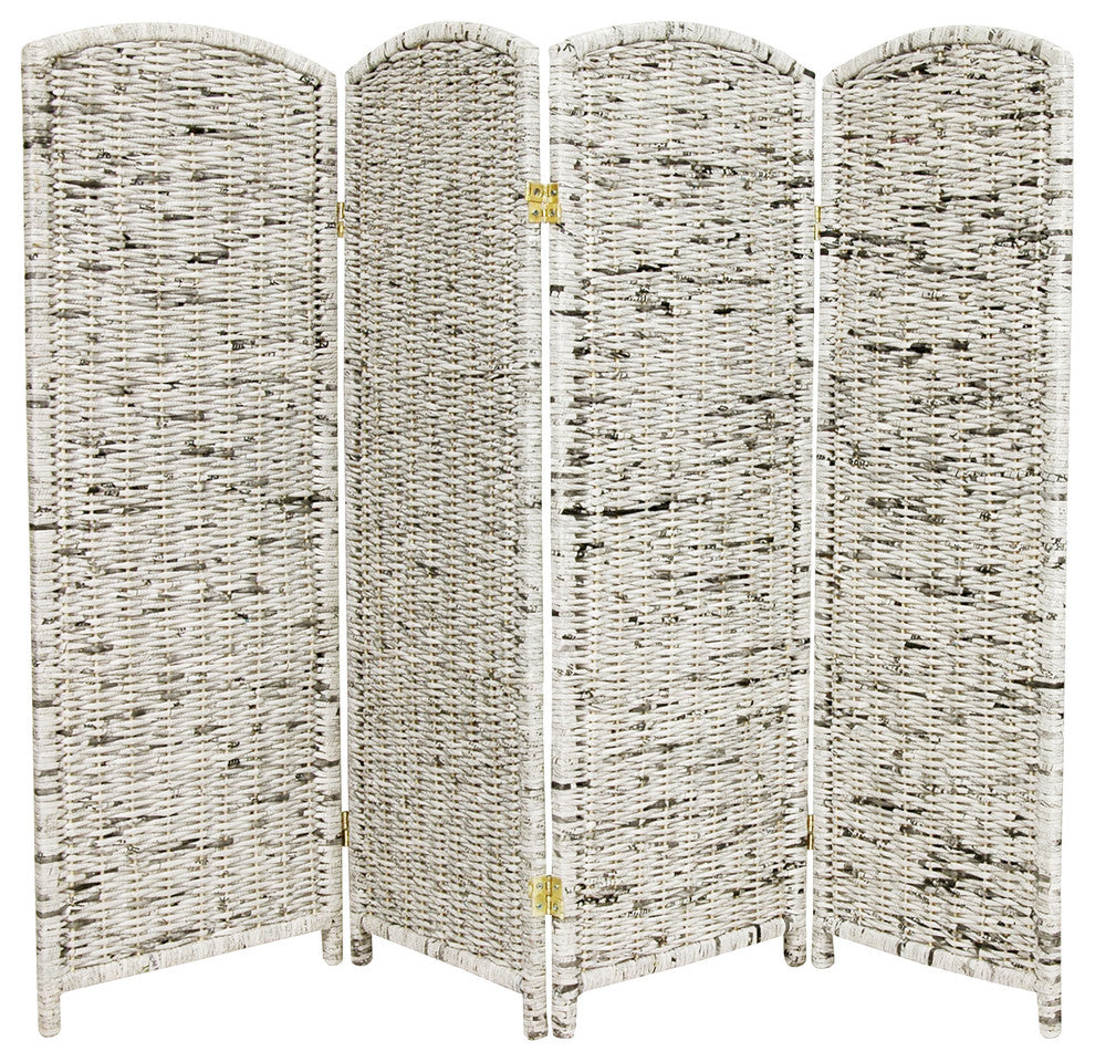 4'' Tall Recycled Newspaper Room Divider, 4 Panels