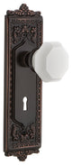 Egg & Dart Plate with Keyhole Privacy Waldorf White Milk Glass Knob