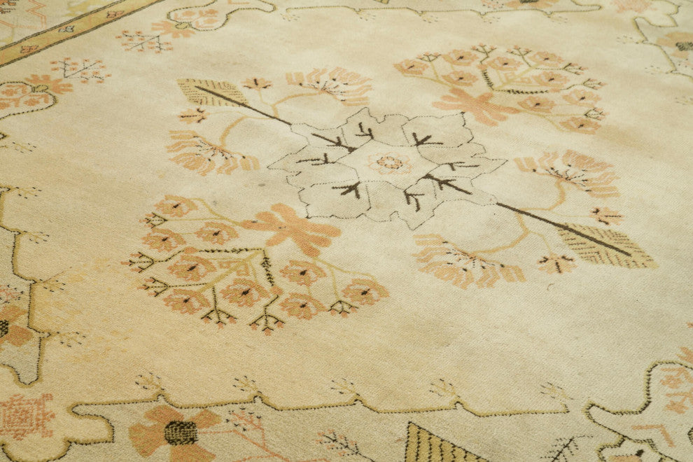 Rug N Carpet - Handmade Oriental 10' 0" x 13' 7" Low Pile Large Oushak Rug