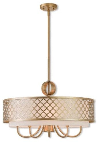 Livex Lighting Arabesque Light Pendant Chandelier, Soft Gold