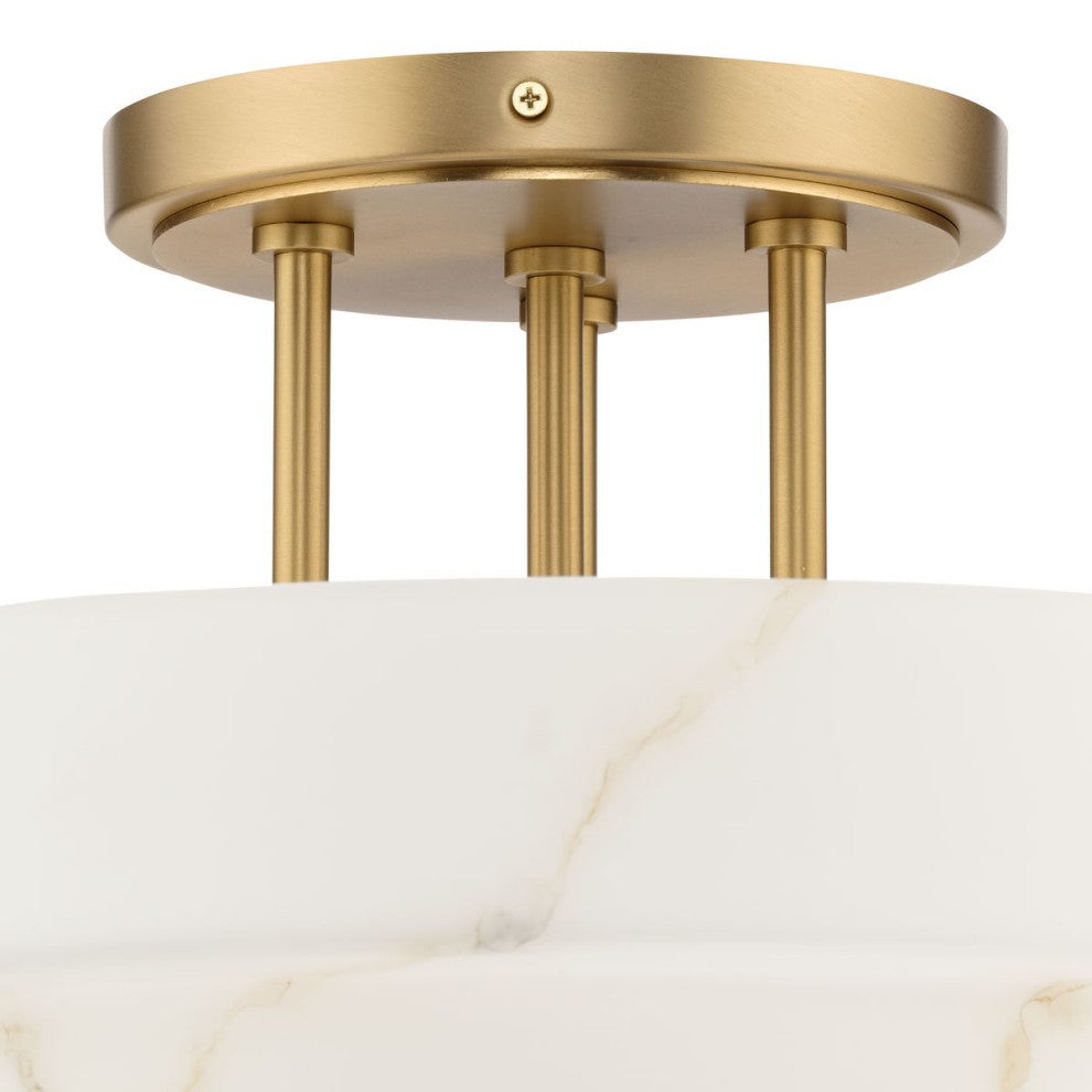 Tosca Collection Three-Light Luxe Semi-Flush Mount Light, Brushed Bronze
