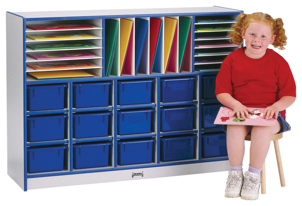 Rainbow Accents Sectional Cubbie-Tray Mobile Unit - without Trays - Blue