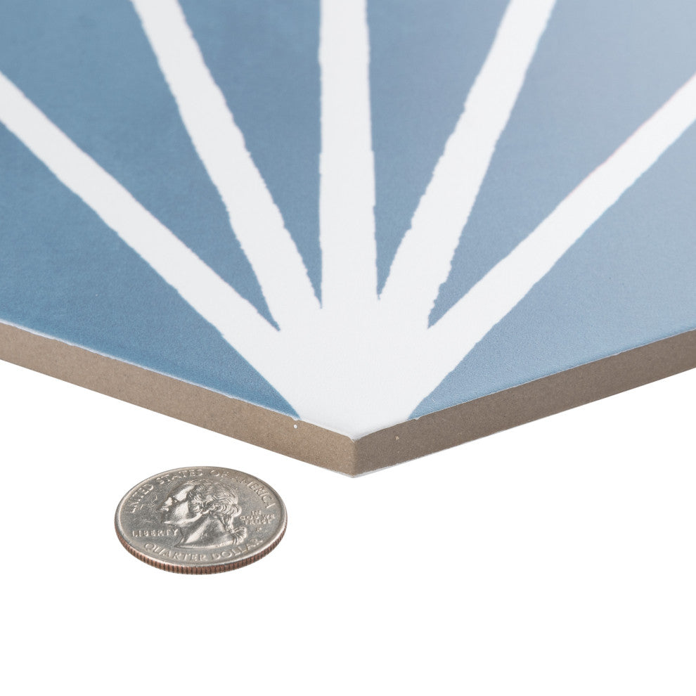 Horizon Dusk Hex Azul Porcelain Floor and Wall Tile
