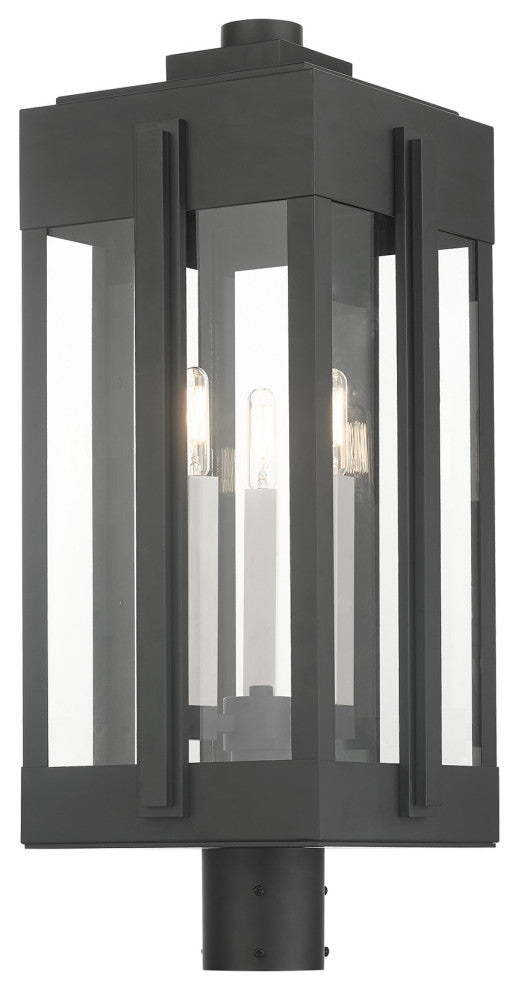 Black Art Deco, Sophisticated Outdoor Post Top Lantern
