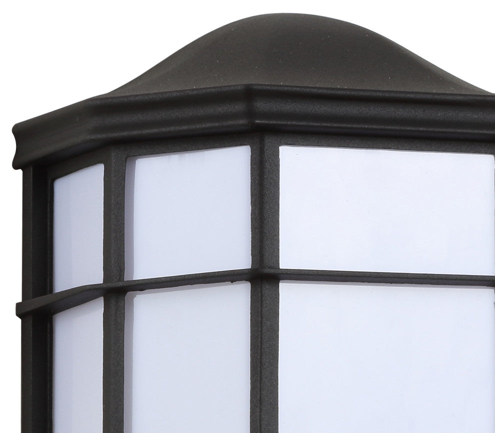 Henry 7.75" Outdoor Frosted Acrylic/Metal Integrated LED Sconce, Black/White