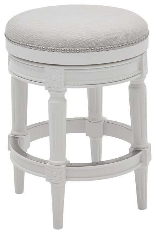 New Ridge Home Goods Chapman 26" Backless Counter Height Swivel Stool in White