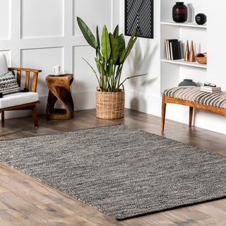 Nuloom Handwoven Solid Area Rug, Grey 8'6"x11'6"
