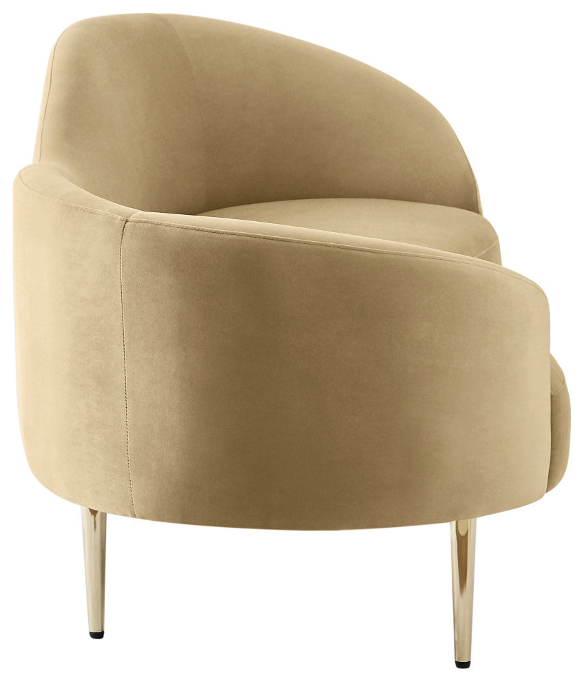 Ritz Velvet Upholstered Sofa, Camel