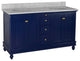 Bella 60" Bathroom Vanity, Royal Blue, Carrara Marble, Double Vanity