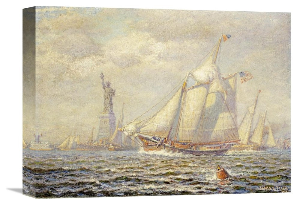 "New York Harbor" Stretched Canvas Giclee by James Gale Tyler, 16"x12"