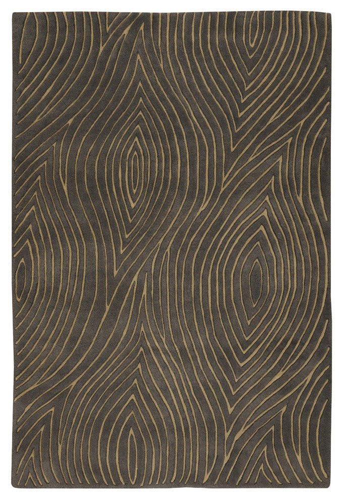 Solas Contemporary Area Rug, Taupe and Gold, 5'x7'6" Rectangle