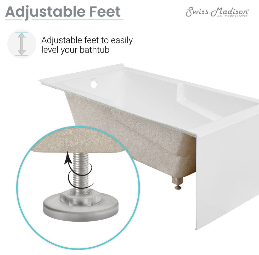 Claire Alcove Corner Apron Tub, Right-Hand Drain