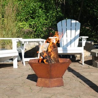 Sunnydaze 23" Fire Pit Steel With Oxidized Rustic Finish and Hexagon Shape