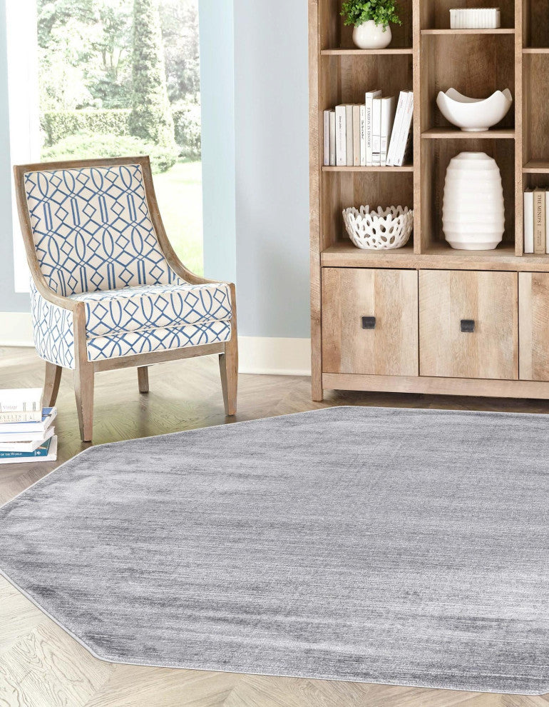 Unique Loom Kate Finsbury Rug, Gray, 5'3"x5'3" Octagon