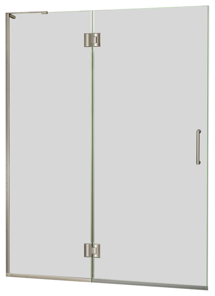 Unidoor-x 51" Shower Door, Brushed Nickel, Right-wall Bracket