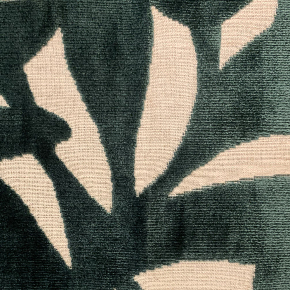 Plutus Green Palm Floral Luxury Throw Pillow, 24"x24"