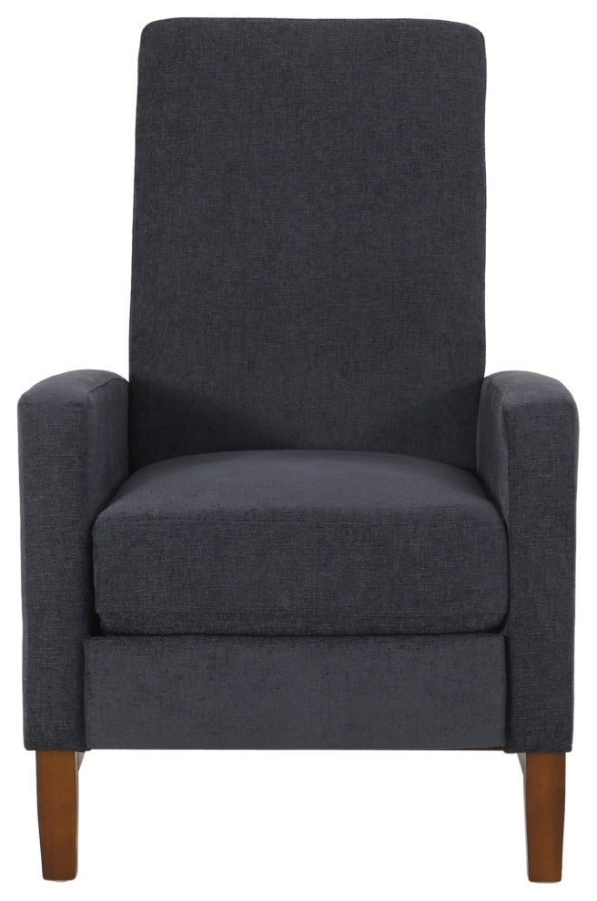 Plevna Fabric Upholstered Pushback Recliner, Charcoal and Brown