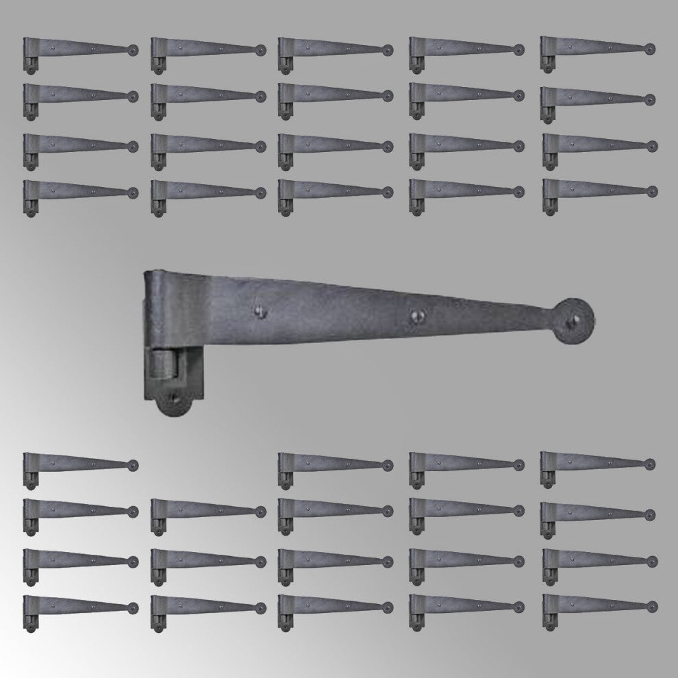 Black Wrought Iron Pintle Hinge Strap Shutter Hinge Offset Pack of 40