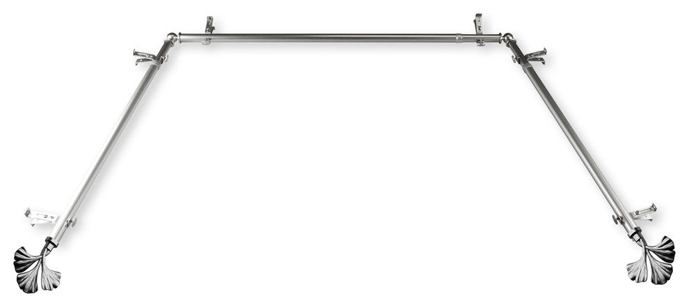 Florence 13/16" Bay Window Curtain Rod, Satin Nickel