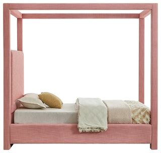 Emerson Upholstered Bed, Pink, Twin, Linen Textured Fabric
