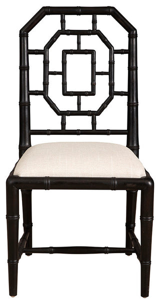 Lahara Mahogany Upholstered Side Chair, Black