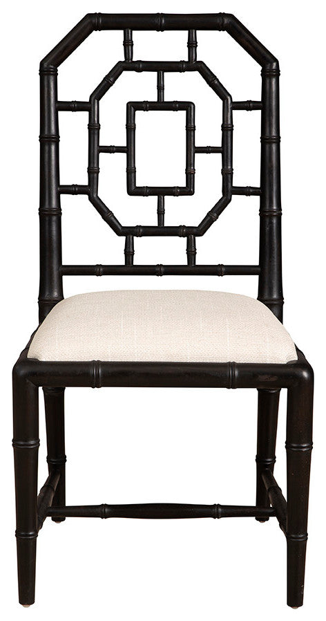 Lahara Mahogany Upholstered Side Chair, Black