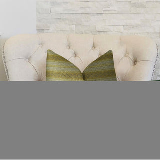 Plutus Full Stripe Handmade Throw Pillow, (Double sided  24" x 24")