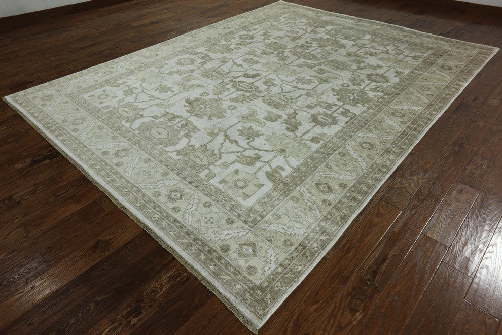 Pure Silk Oriental Hand Knotted Area Rug, 9'x12'