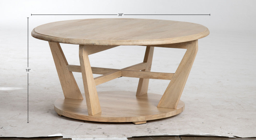 Roswell Mango Wood Cocktail Table, Natural