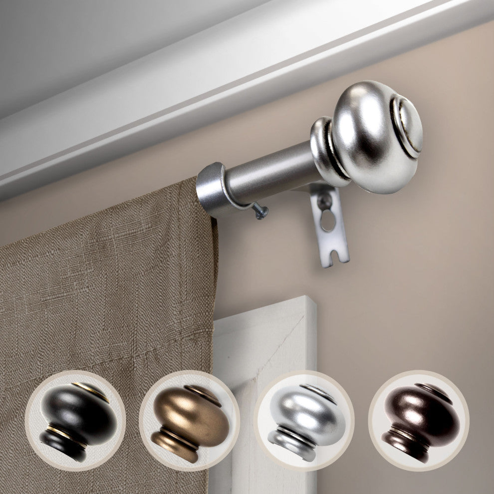 Yolanda Curtain Rod, Satin Nickel, 48-84"