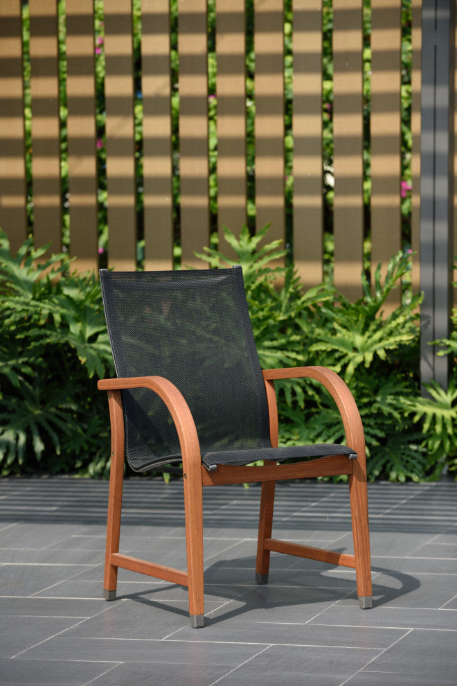 Affleck 11-Piece Eucalyptus Extendable Rectangular Patio Dining Set, Dark Brown
