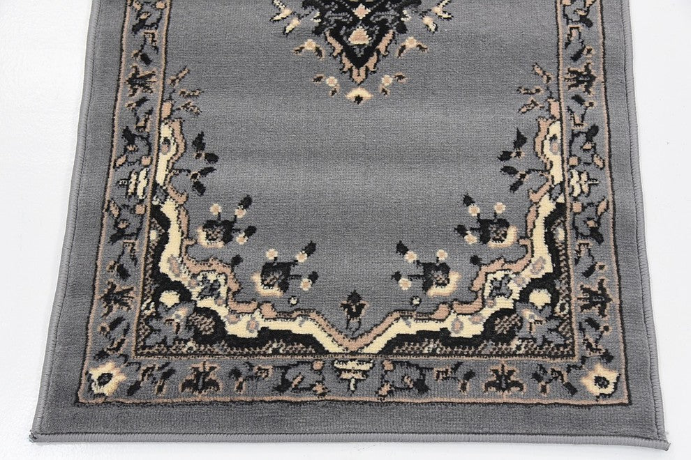 Unique Loom Gray Washington Reza 2' 2 x 8' 2 Runner Rug