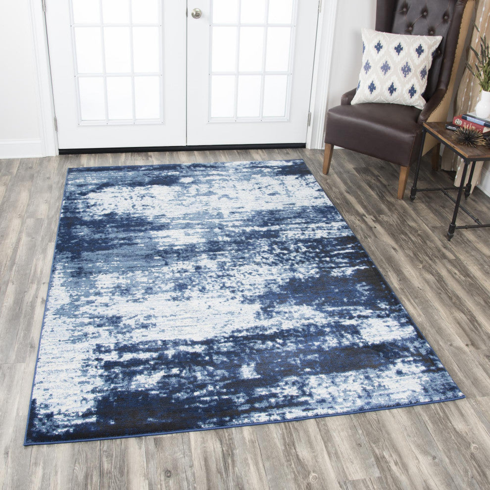 Rizzy Home PN6988 Panache Area Rug 6'7"x9'6" Blue/Ivory