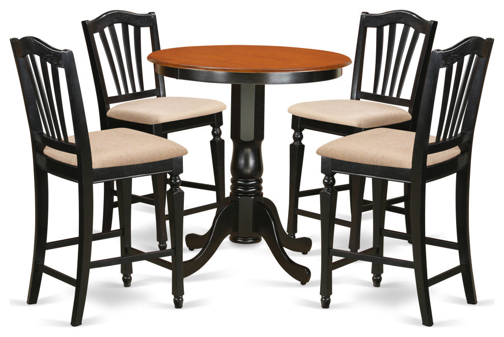 5 Pc Counter Height Set - Kitchen Table And 4 Counter Height Dining Chair