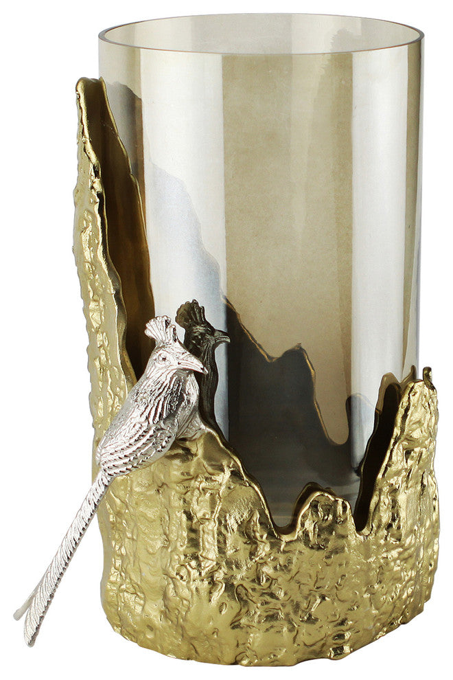 Candle Holder With Glass Hurricane and Vase