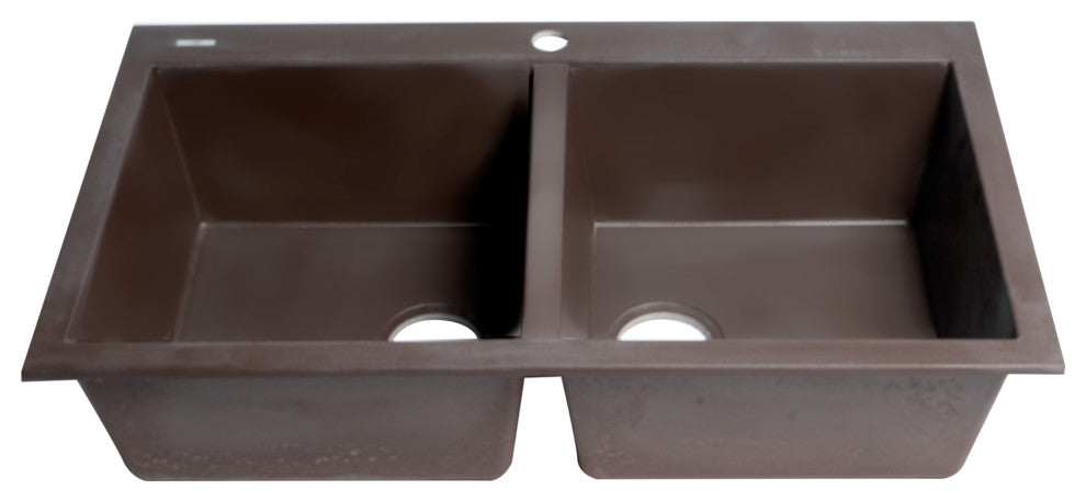 ALFI brand AB3420DI-C 34" Drop-In Double Bowl Granite Kitchen Sink