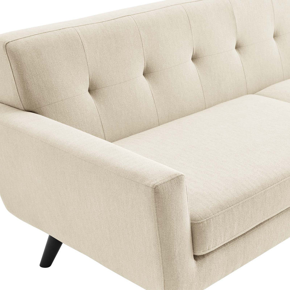 Engage Herringbone Fabric Sofa, Beige