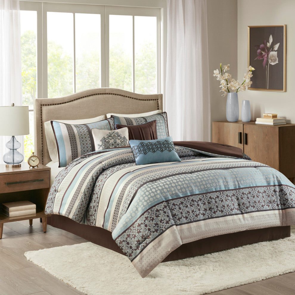 Madison Park Jacquard 7-Piece Comforter Set, Queen