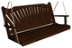 Pine Fanback Porch Swing, Walnut Stain, 5 Foot