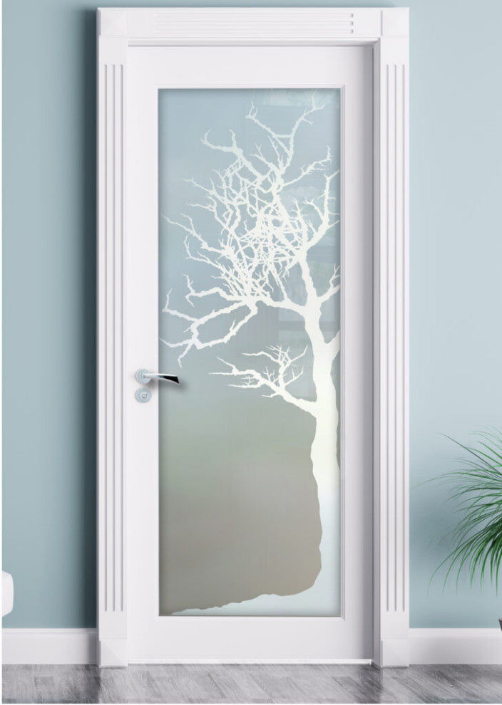 Interior Prehung Door or Interior Slab Door - Winter Tree - Primed - 24" x...