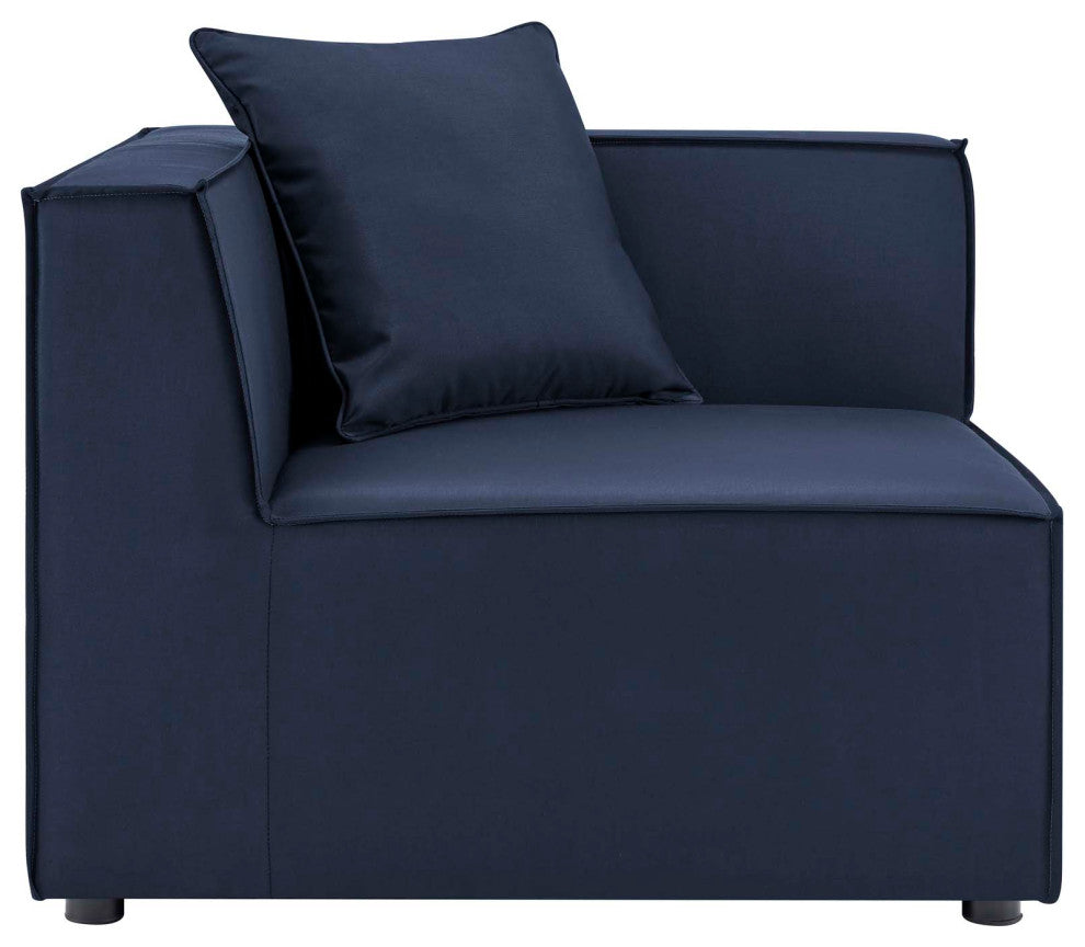 Lounge Sectional Sofa Set, Fabric, Blue Navy, Modern, Outdoor Patio Cafe Bistro