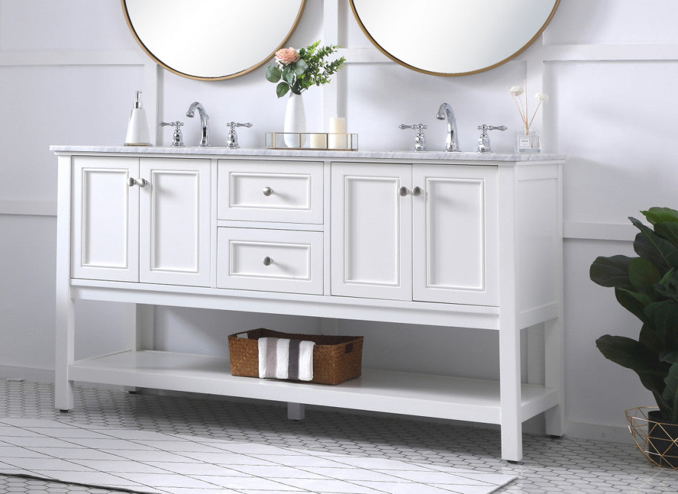Home Living 60" Double Sink Bathroom Vanity Set, White