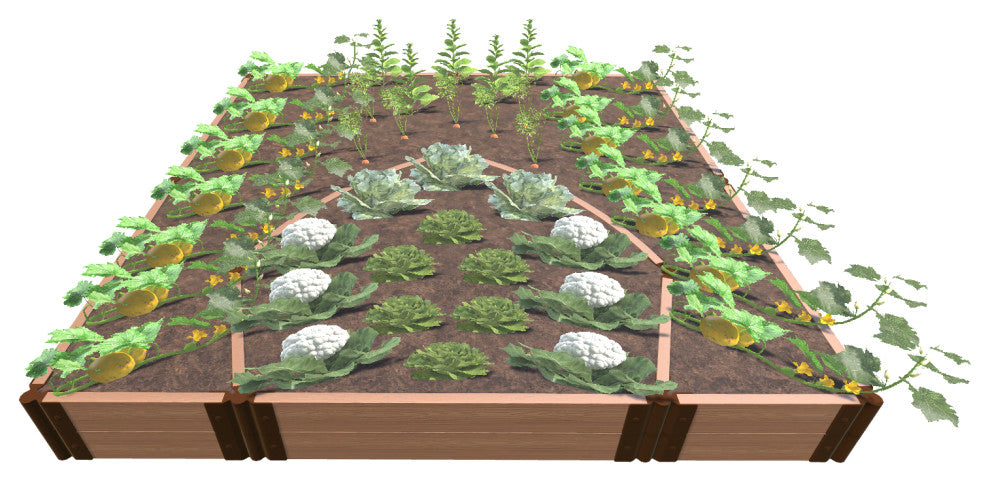 Classic Sienna Walk-In Cathedral 8'x8'x11" Raised Garden Bed, 2" Profile