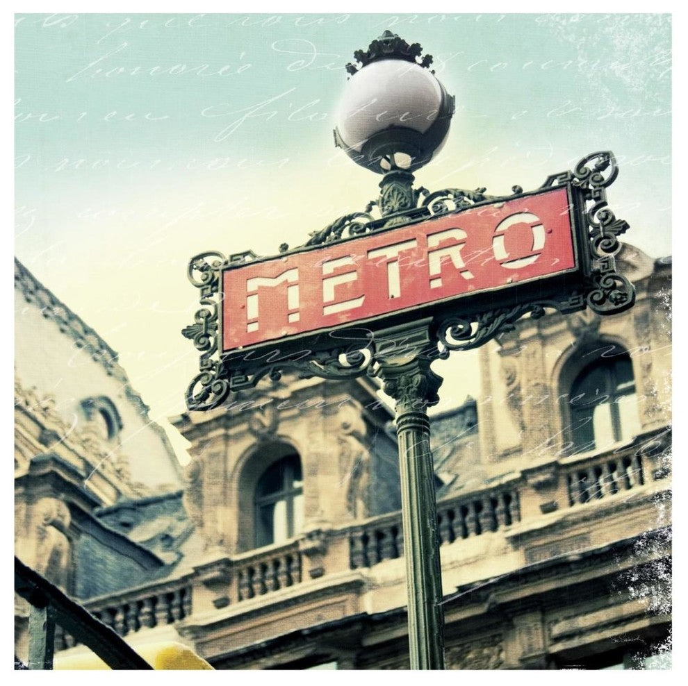 "Paris Metro Letter" Digital Paper Print by Sue Schlabach, 32"x32"