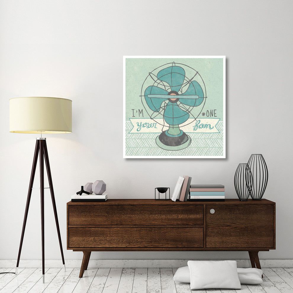 "Retro Fan Gray" Digital Paper Print by Mary Urban, 42"x42"