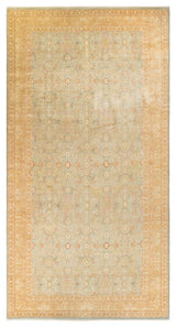 Mogul, One-of-a-Kind Hand-Knotted Runner Light Blue, 9'3"x18'2"