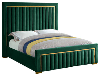 Dolce Velvet Upholstered Bed, Green, King
