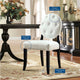 Modern White Button Dining Chairs Set of 2