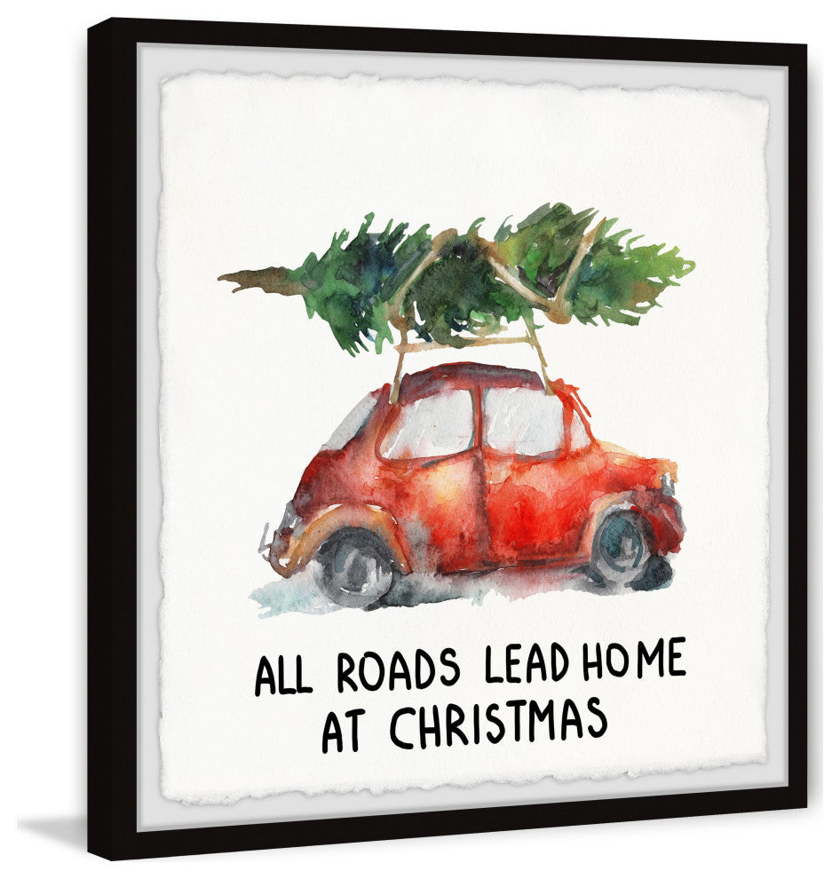 "Home at Christmas" Framed Painting Print, 18x18