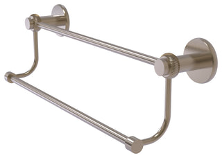 Allied Brass Mercury 24" Double Towel Bar With Twist Accents, Antique Pewter